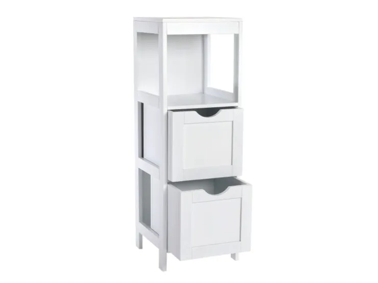 SVITA Lintu Badregal Standregal Badezimmerschrank Schubladen Holzoptik Weiß* Schränke