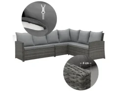 SVITA Monroe Garten-Lounge Set Abdeckhaube Polyrattan Lounge-Möbel Sitzgruppe* Sofas