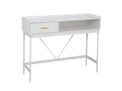SVITA Valeo Konsolentisch Schmal Mit Ablage Standregal Flurtisch Mit Schublade Weiß