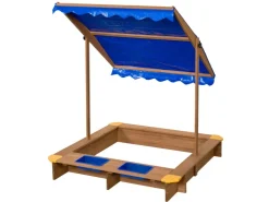 SwingKing Swing King Sandkasten Ibiza 120 cm x 120 cm x 18 cm Natur-Blau FSC®