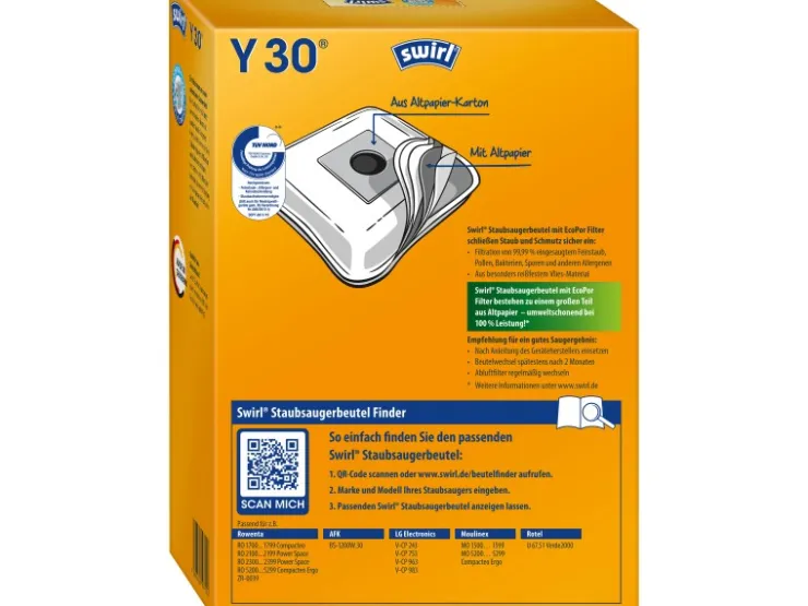 Swirl® Staubsaugerbeutel Y 30® EcoPor® 4 St.* Reinigung