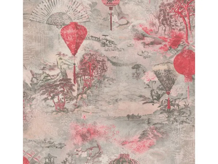 Tadessi Tapete Vintage M1 No 3094 Vliestapete Rosa Vintagetapete Retro Natur Asiatisch* Dekorative Tapeten