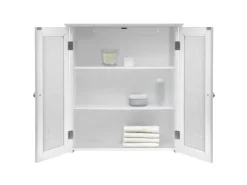 Teamson Home Badezimmer Connor Wandschrank mit 2 Glastüren Weiß* Regal Weiß