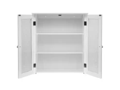 Teamson Home Badezimmer Connor Wandschrank mit 2 Glastüren Weiß* Regal Weiß