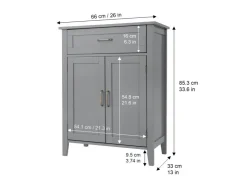 Teamson Home Mercer Holz Badezimmermöbel mit Schublade und Regalen Grau
