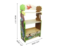 Teamson Kids Kinderbücherregal Dinosaurier Holz Stauraum Blau* Aufbewahrung|Bücherregale