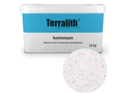 Terralith Buntsteinputz Mosaikputz 1mm -15 kg- BSP1126 Weiss Rot* Außen-Fassadenfarben