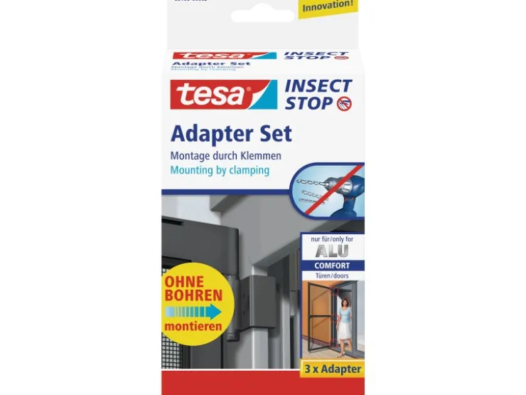 Tesa Fliegengitter Alu Comfort Adapter-Set Anthrazit* Insektenschutz
