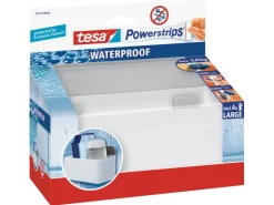 Tesa Waterproof Regal Weiß mit 4 x Powerstrips Large