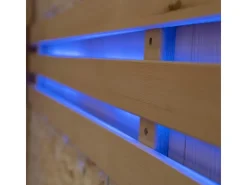 Home Deluxe Traditionelle Sauna SKYLINE BIG Tannenholz Natur XL mit Kunststeinwand* Sitzbänke