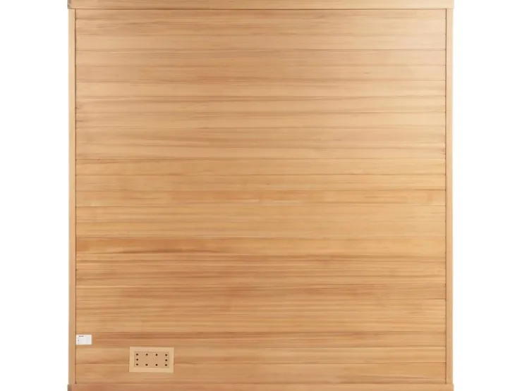 Home Deluxe Traditionelle Sauna SKYLINE BIG Tannenholz Natur XL mit Kunststeinwand* Sitzbänke