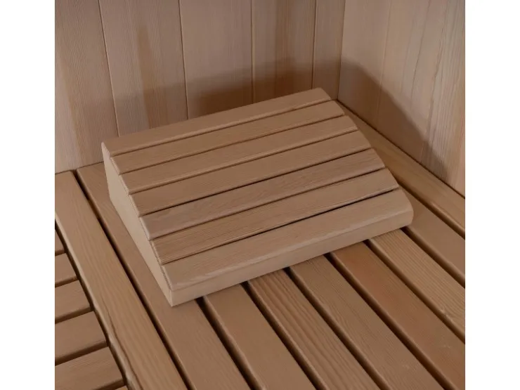 Home Deluxe Traditionelle Sauna SKYLINE BIG Tannenholz Natur XL mit Kunststeinwand* Sitzbänke