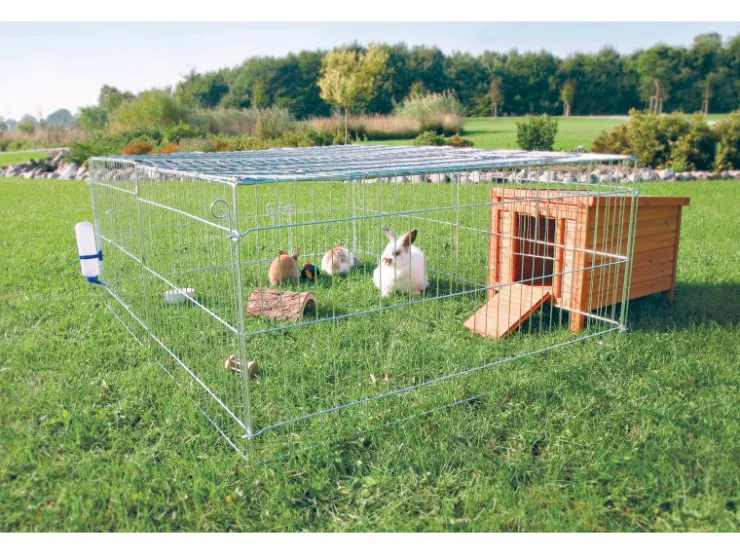 Trixie Freilaufgehege Natura mit Abdeckung verzinkt 144 cm x 58 cm x 116 cm* Kleintierbedarf