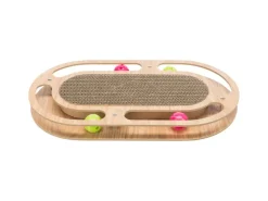 Trixie Kratzpappe mit Spielzeug Katzenminze Holz 4 cm × 46 cm × 25 cm* Katzenbedarf