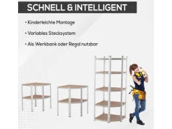 Tronitechnik Schwerlastregal Kellerregal Lagerregal 40 X 40 X 70 X 70 X 180 Cm Stahlgestell Bis 875 Kg 5 Ablagen