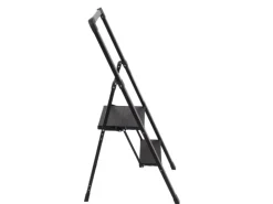 TRUTZHOLM Alu Trittleiter 2 Stufig Klappbar Handlauf 150kg Anti Rutsch Trittflächen TÜV GS Schwarz* Klapptritte