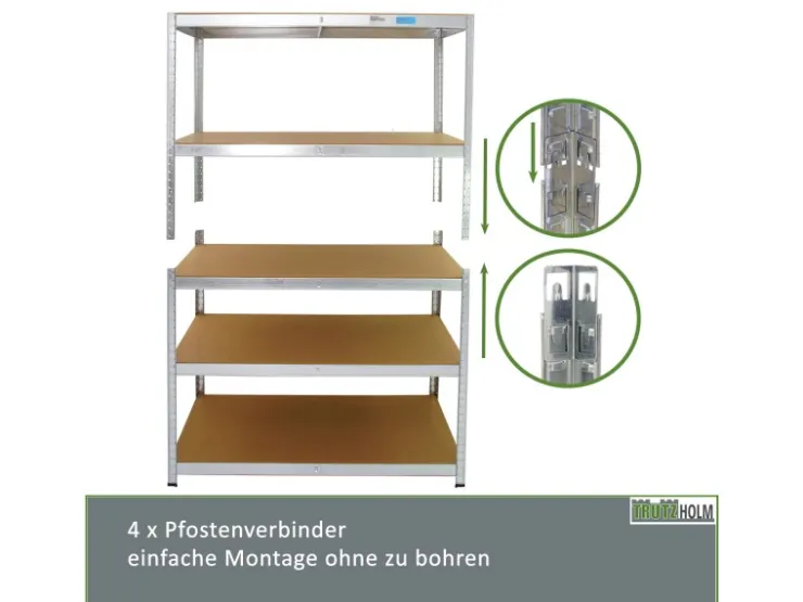 TRUTZHOLM 2er Set XXL Schwerlastregal 180x120x60 cm 875 kg Traglast Werkstattregal* Metallregale|Kellerregale