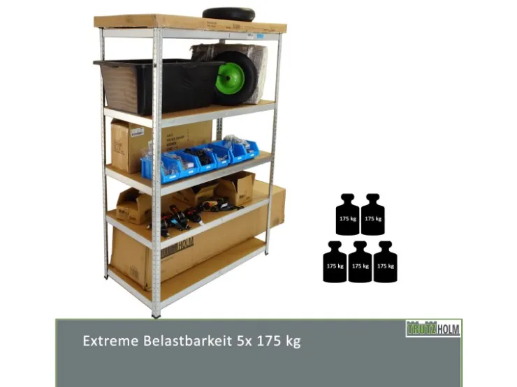 TRUTZHOLM 2er Set XXL Schwerlastregal 180x120x60 cm 875 kg Traglast Werkstattregal* Metallregale|Kellerregale