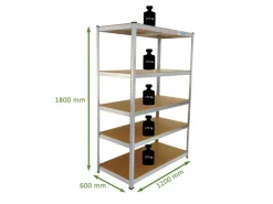 TRUTZHOLM 2er Set XXL Schwerlastregal 180x120x60 cm 875 kg Traglast Werkstattregal* Metallregale|Kellerregale