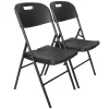 TRUTZHOLM 2x Klappstuhl 150 kg Sitzform Ergonomisch Wetterfest Holzoptik Grau