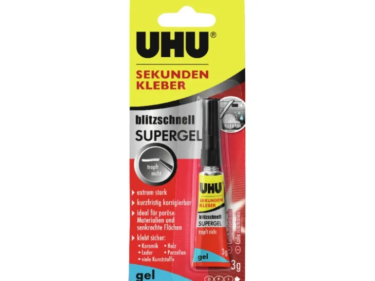 UHU Sekundenkleber Blitzschnell Supergel 3 g* Bastelkleber