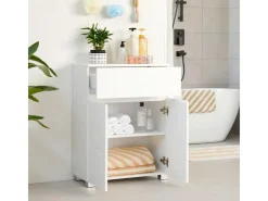 Vasagle Badezimmerschrank mit Schublade und Regal 30 cm x 60 cm x 80 cm Weiß* Regale Massivholz|Regal Weiß