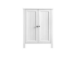 Vasagle Badezimmerschrank mit 2 Türen 30 cm x 60 cm x 80 cm Weiß* Regale Massivholz|Aufbewahrung