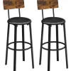 Vasagle Barhocker 2er Set mit PU-Bezug Braun-Schwarz* Hocker