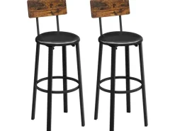 Vasagle Barhocker 2er Set mit PU-Bezug Braun-Schwarz* Hocker