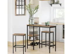 Vasagle Bartisch 110 cm x 40 cm x 90 cm Braun-Schwarz* Regale Schwarz|Regale Massivholz