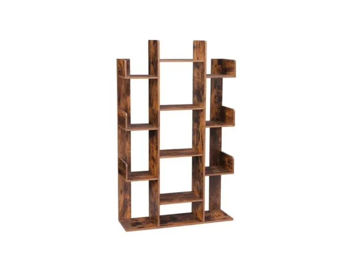 Vasagle Bücherregal Baum-Form 25 cm x 86 cm x 140 cm Vintagebraun* Regale Massivholz|Holzregale