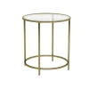 Vasagle Beistelltisch Hartglas Ø 50 cm x 50 cm Gold* Sofas