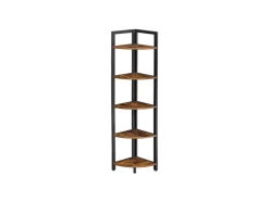 Vasagle Eckregal 5 Ablagen 30 cm x 30 cm x 150 cm Braun-Schwarz