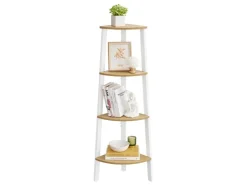 Vasagle Eckregal 33,4 cm x 33,4 cm x 125 cm Nature-Weiß* Holzregale|Bücherregale