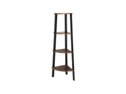 Vasagle Eckregal 4 Ebenen 34 cm x 34 cm x 125 cm Braun-Schwarz