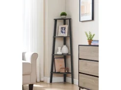 Vasagle Eckregal 4 Ebenen 33,4 cm x 33,4 cm x 124,5 Grau-Schwarz* Eckregale