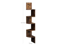Vasagle Eckregal 5 Ebenen 20 cm x 20 cm x 126 cm Braun* Regale Massivholz