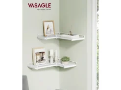 Vasagle Eckregal 2er Set L-förmig 29 cm x 40 cm Weiß* Wandregale|Schweberegale