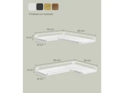 Vasagle Eckregal 2er Set L-förmig 29 cm x 40 cm Weiß* Wandregale|Schweberegale