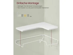 Vasagle Eckregal 2er Set L-förmig 29 cm x 40 cm Weiß* Wandregale|Schweberegale