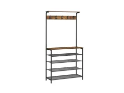 Vasagle Garderobenständer 5 Ebenen 32,2 cm x 80 cm x 182 cm Braun-Schwarz* Regale Schwarz