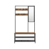 Vasagle Garderobenständer Spiegel und Sitzbank 35 x 98 x 180 cm Braun-Schwarz