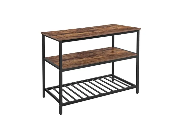 Vasagle Küchenregal 3 Ablagen 60 cm x 120 cm x 90 cm Braun-Schwarz* Regal Weiß|Regale Schwarz
