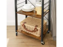 Vasagle Küchenregal mit Rollen 40 cm x 60 cm x 89 cm Braun-Schwarz