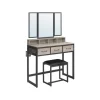 Vasagle Schminktisch mit Hocker Greige-Schwarz* Hocker