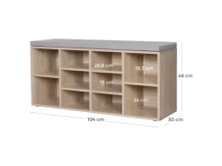 Vasagle Schuhbank 30 cm x 104 cm x 48 cm Eichefarben-Grau* Sitzbänke
