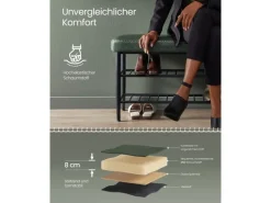 Vasagle Schuhbank 30 cm x 80 cm x 50 cm Grün