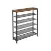 Vasagle Schuhregal 5 Ebenen 30 cm x 100 cm x 110 cm Braun-Schwarz