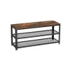 Vasagle Schuhregal 2 Gitterablagen 30 cm x 100 cm x 45 cm Braun-Schwarz* Regale Massivholz