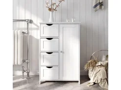Vasagle Sideboard mit 4 Schubladen 30 cm x 55 cm x 81 cm Weiß* Sideboards